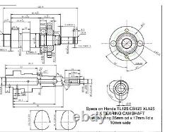 Honda TL125 XL125 CB125 Cylinder Head Roller Bearing Performance Cam, big Valve